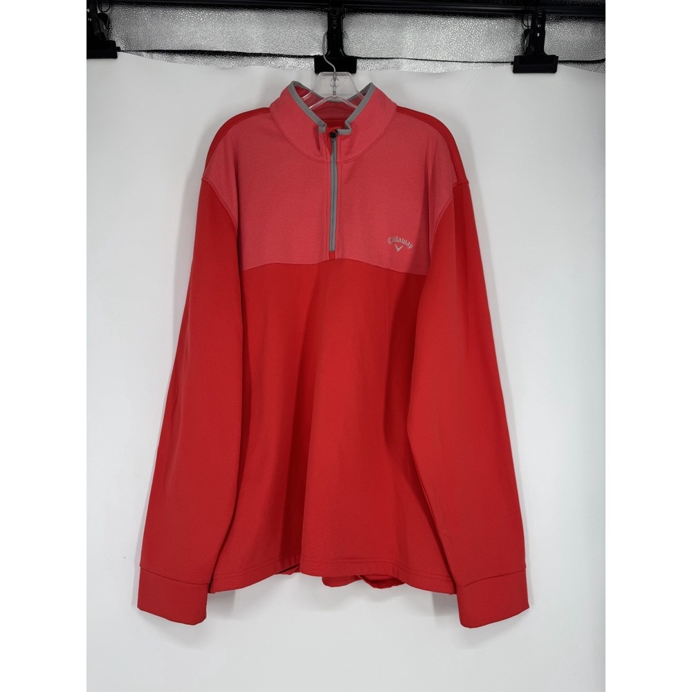 Callaway Golf Quarter 1/4 Zip Pullover Mens Size 3XL Red Performance Sweatshirt